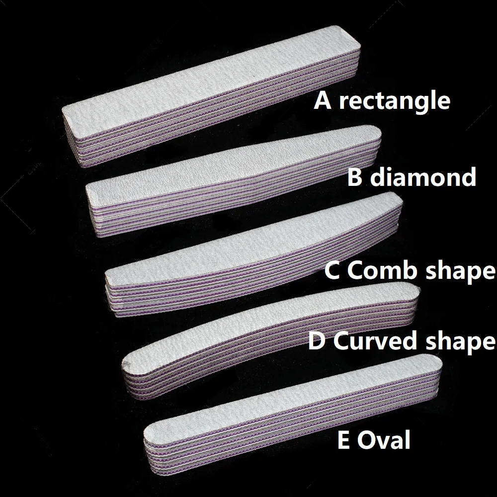 Yimart Emery Board 100/180 Double Side Zebra Nail File Disposable Nail File