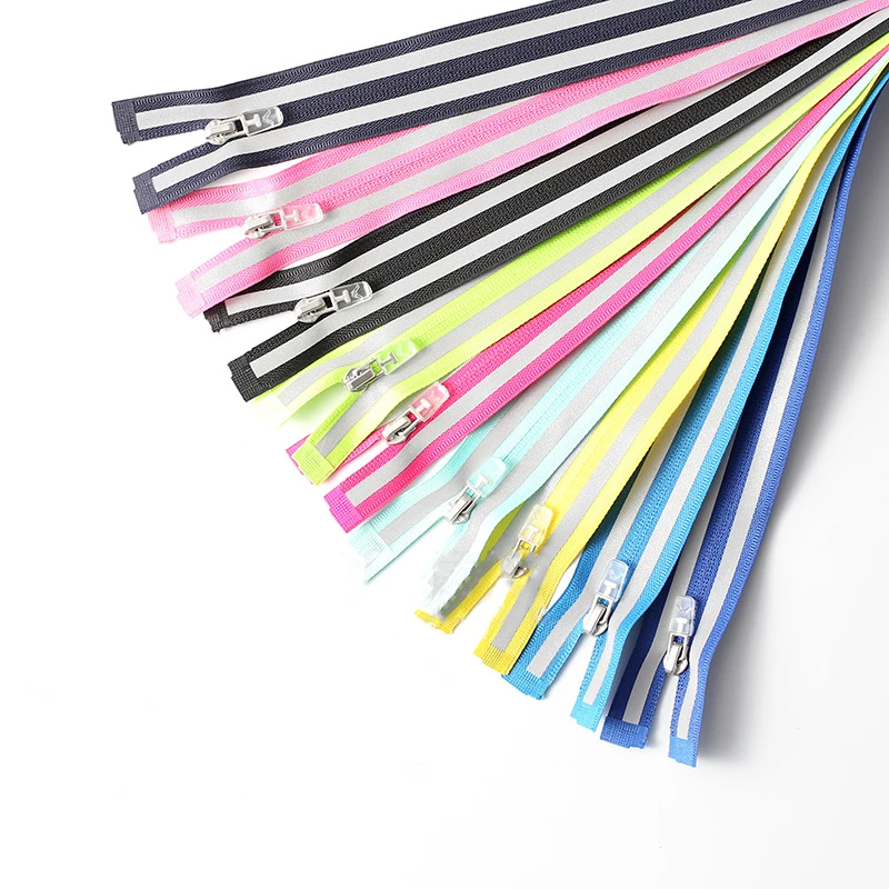 
No.5 Reflective luminous reversible invisible nylon zipper for sport joggers 