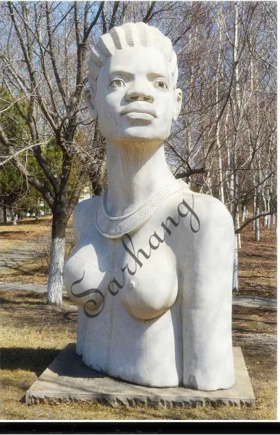 African Beauty Torso Bust Sculpture