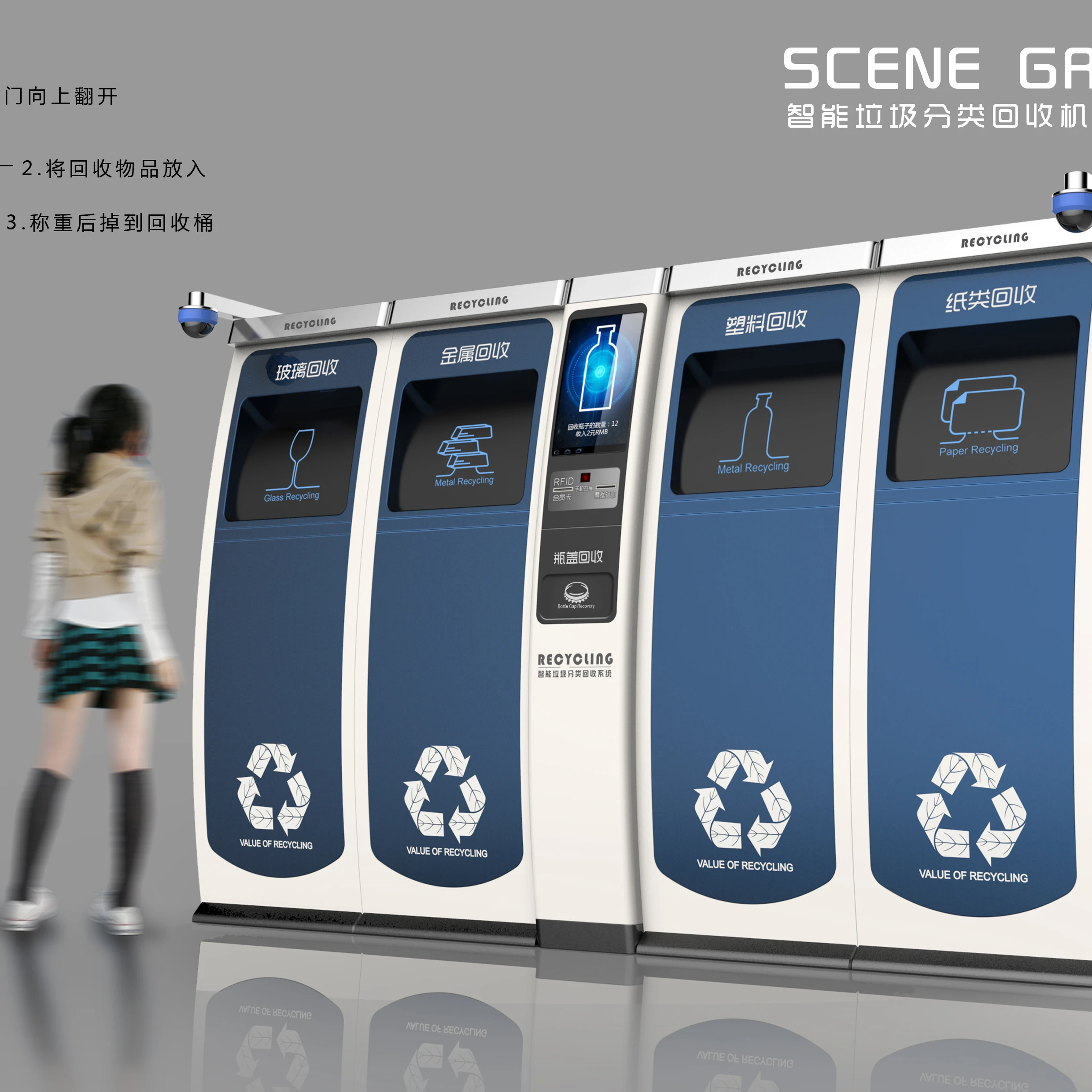 Multi-classification recycling machine  recycling machine, bottles, drugs, batteries, books, clothing, paper
