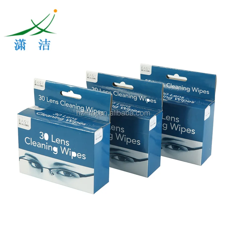 
Disposable use single 35g wet strength paper pre moistened lens cleaning wipes for camera 