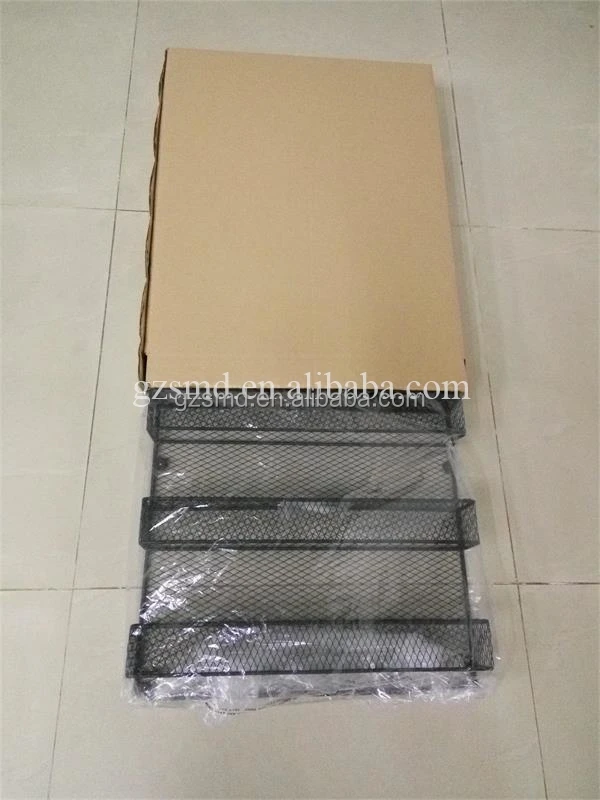 Factory Wholesale 3 4 5 Tiers Wall Mounted Metal Wire Kitchen Storage Rack Mesh Spice Organizer Shelf