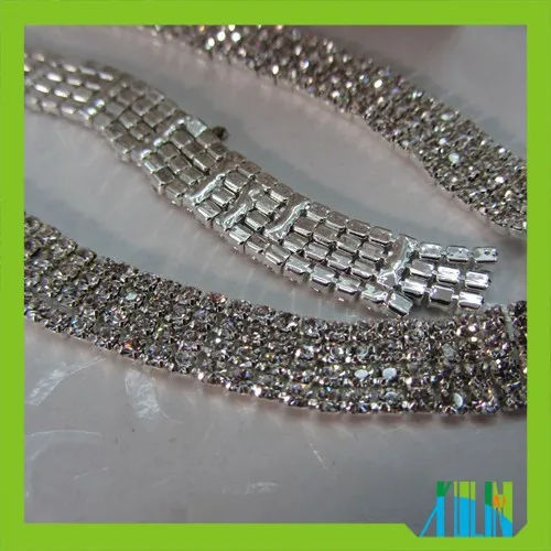 Jewelry crystal rhinestone chain multi rows trimming crystals chain