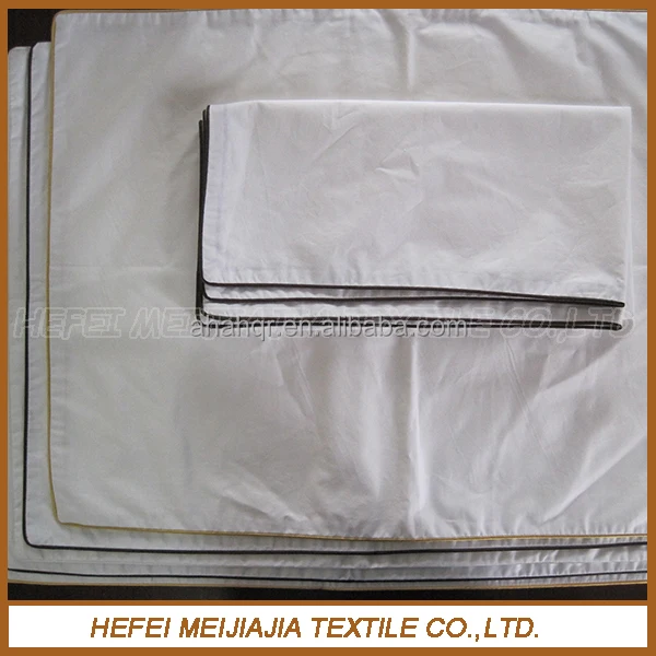 
Wholesale stitching piping edges process white pillow case with zipper for hotel and home 