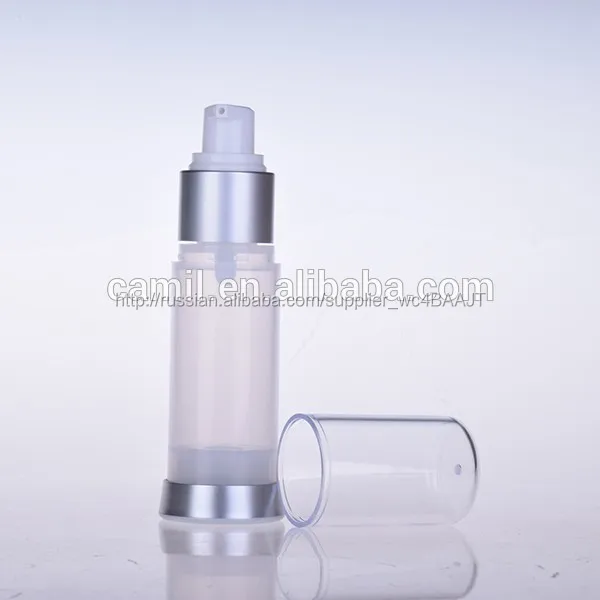 50 мл белый пластик безвоздушного насоса косметической пустые бутылки для ухода за кожей