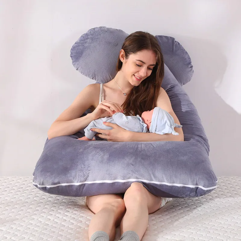 Hot Sale Ergonomic U Shaped Pregnancy Maternity Body Pillow, Multifunction Breastfeeding Cushion,Full Body U Pillow