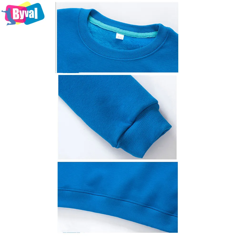 Kids Plain Sweatshirt Organic Cotton Made Children Crewneck Sweatshirts Wholesale Custom All Sizes