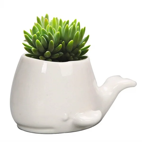 Белый керамический горшок для суккулентов цветов настольный декоративный контейнер ваза
