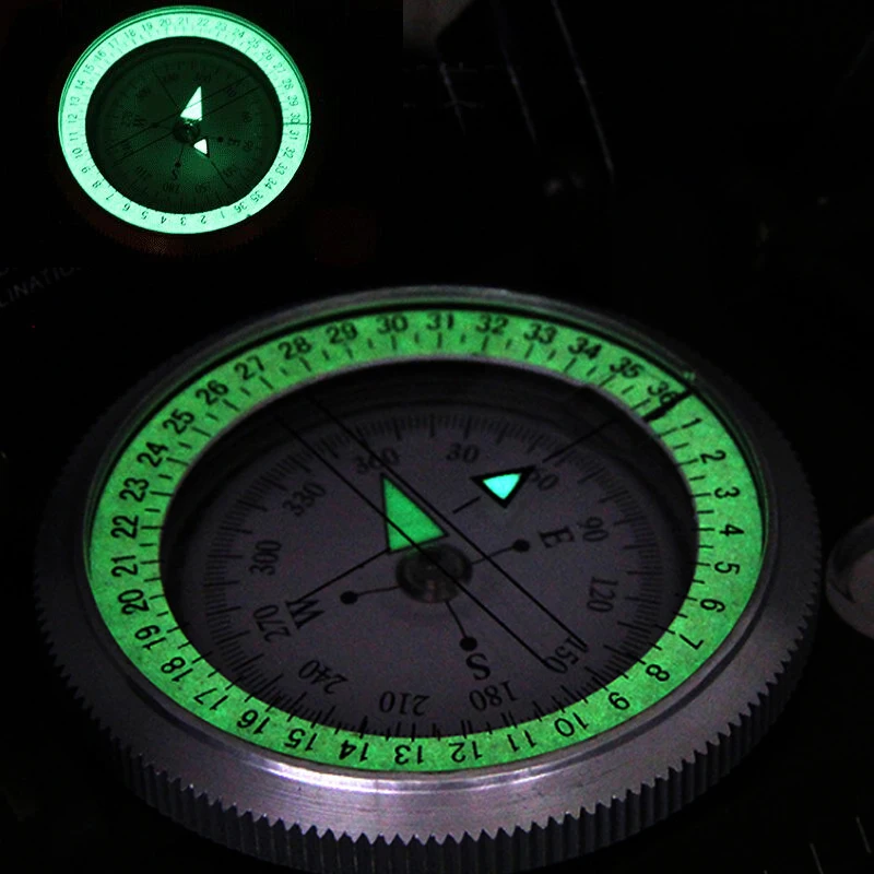 High-end American compass compass with scale / level / / slope meter / luminous / magnifying glass