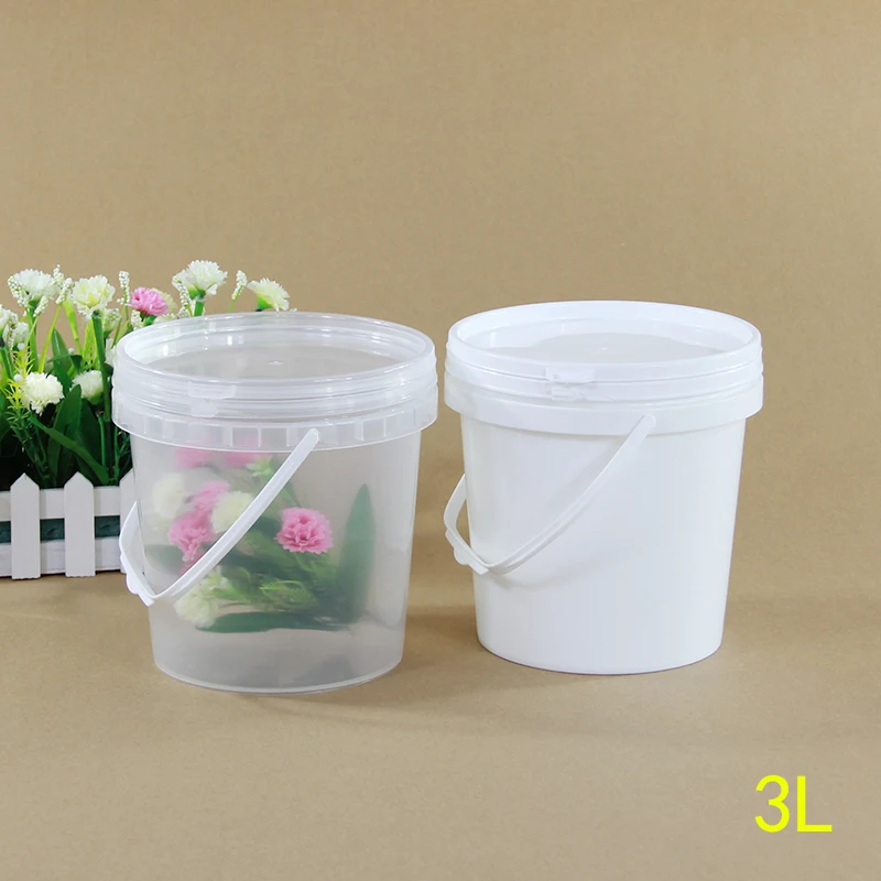 Manufactures custom cheap wholesale food grade recycled clear Plastic Ice beer food fermentation Bucket 1 to 5l liter with lid
