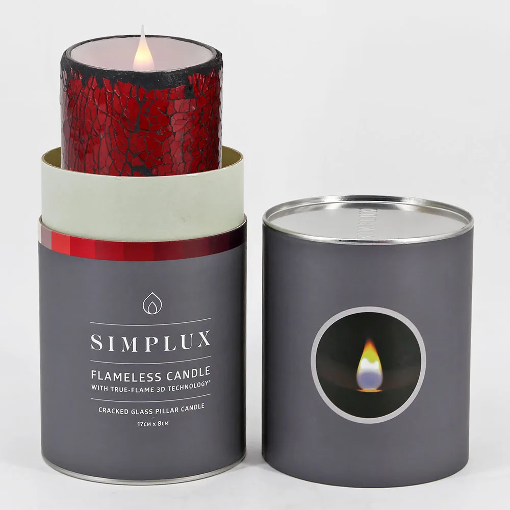 Candle gift sets flameless flickeringelectric candle glass  jar mosaic real wax red led candles