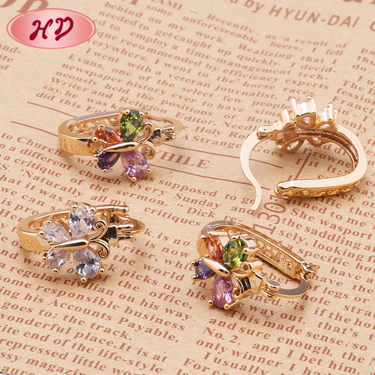 Fashion Colorful Huggies Earrings Best Famous Name Jewelry