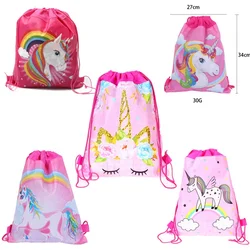 Unicorn Drawstring bag Women foldable shopping bag 3D Cartoon printing travel softback women mochila tote bag mens backpacks