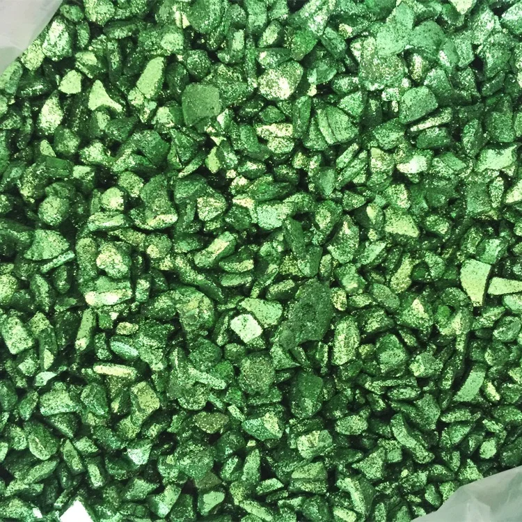 Direct from factory decorative colored crushed yellow glass chips