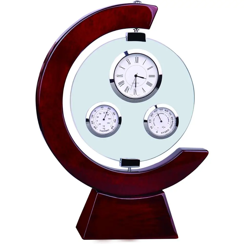 Подарочные офисные деревянные часы с функцией