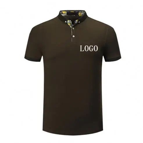 Reseller Europe Size Silver Stamp 200Gsm Mandarin Collar Polo Shirt
