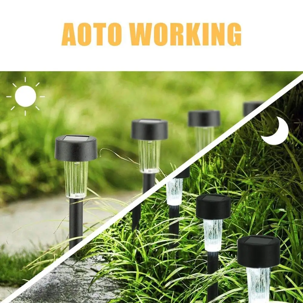 Factory Wholesale Solar Powered LED Rechargeable Stainless Steel Garden Lawn Light Solar Path Light led torch flashlight