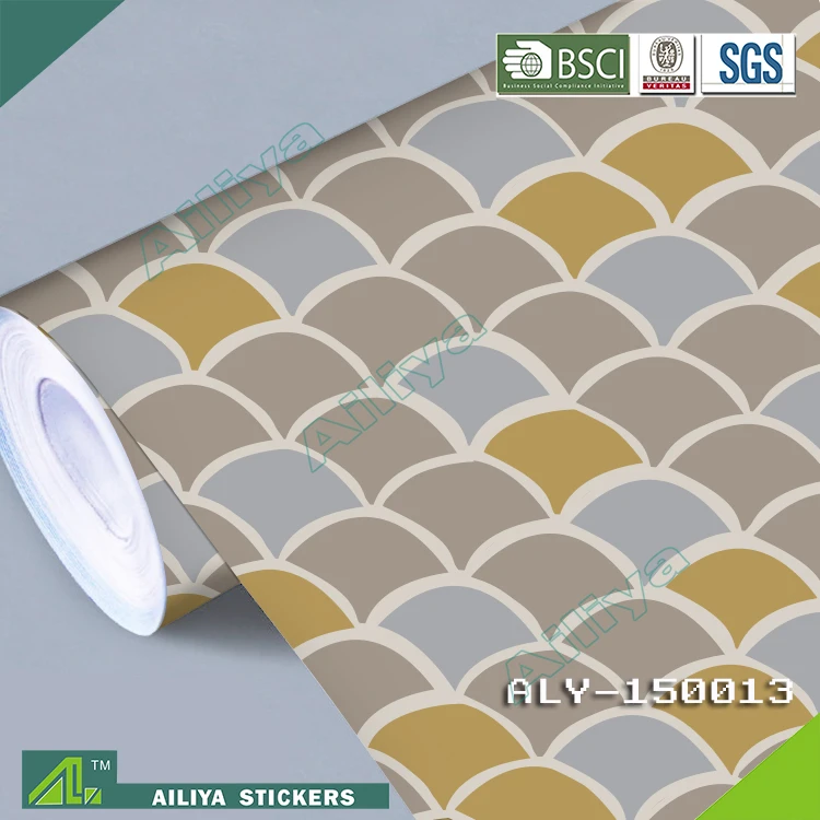 Non-toxic environmental vinyl pvc laminated heat resistance interior decoration transparent self adhesive wall paper