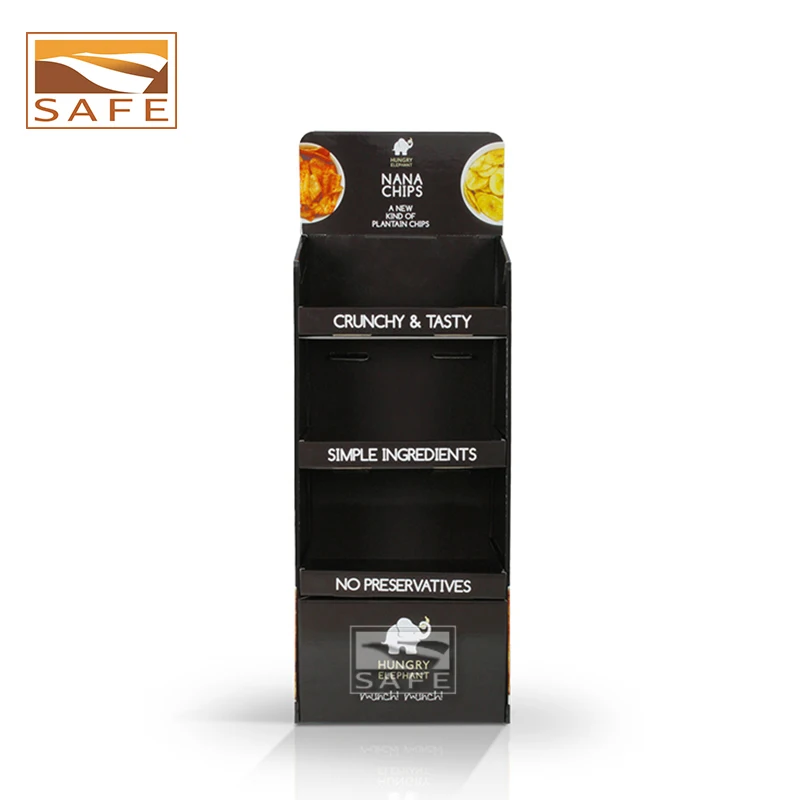 
Portable pop Cardboard Shelf food retail Store Advertising paper Floor pos Display Stand/rack for supermarket 