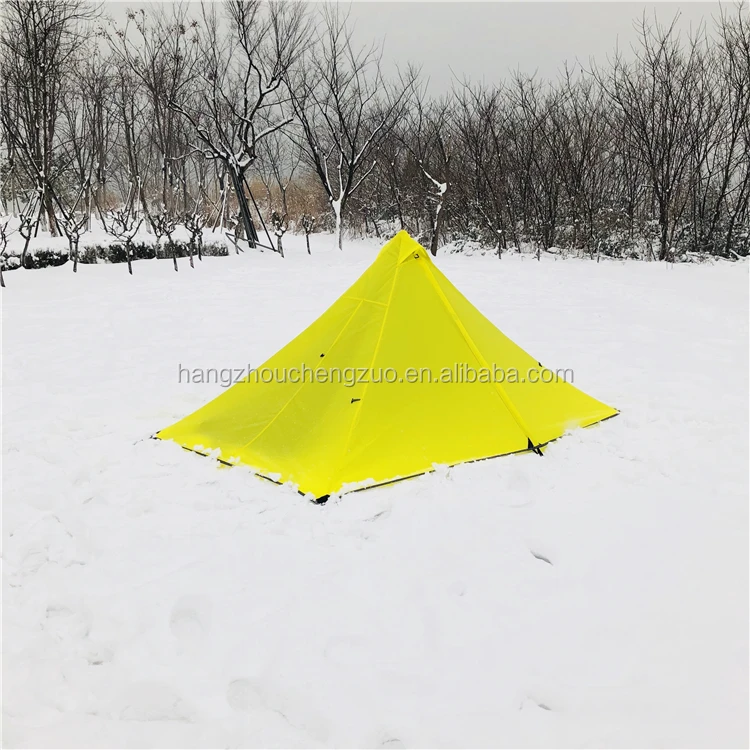 Ultralight Pyramid Snow Tent,CZX-245B Ultralight Waterproof Double Layers 2~3 Person Pyramid Tent for Four Season Camping