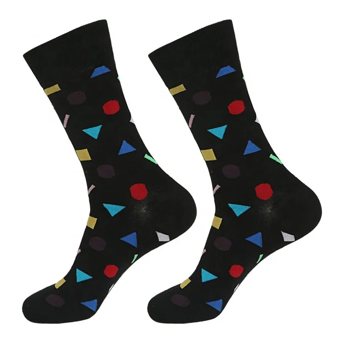 
High quality fashion business men happy tube socks with custom logo 