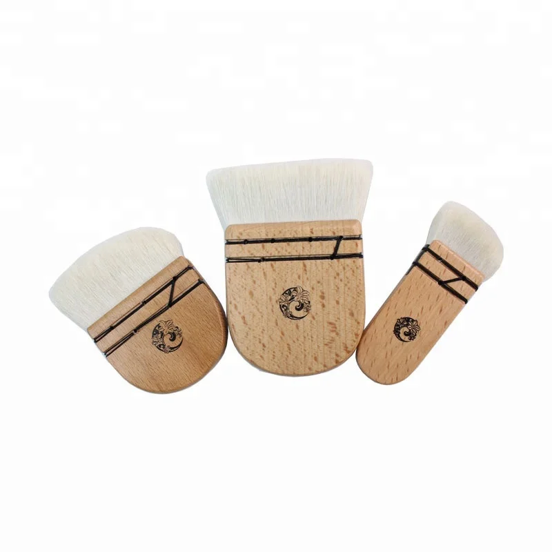 
3pcs goat hair kabuki brush foundation powder blending blush concealer make-up brush 