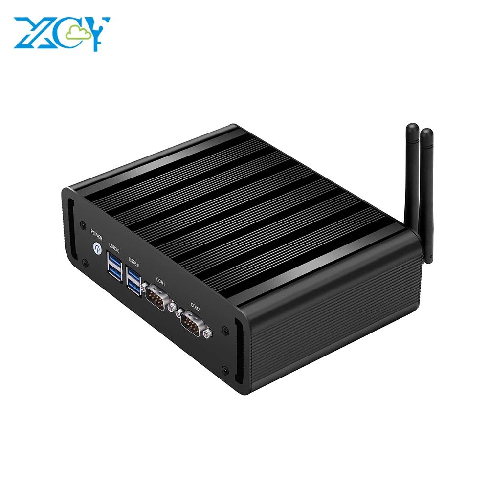 XCY linux мини ПК i5 5200u 2 lan 2 com 8 Гб оперативная память промышленных безвентиляторный настольный компьютер