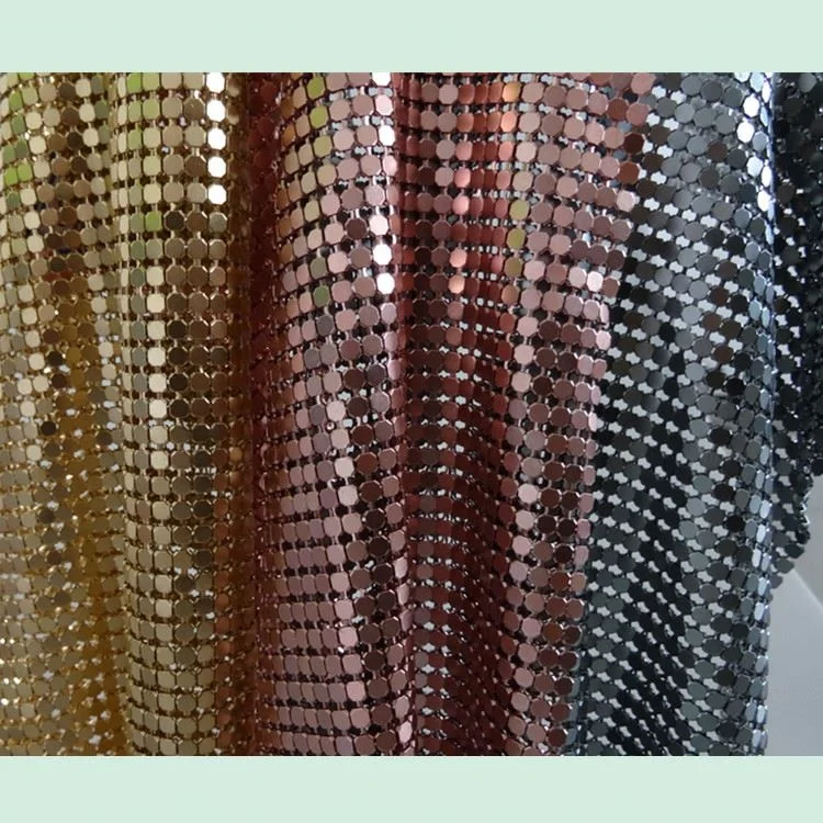 Металлическая сетчатая занавеска с блестками, декоративная ткань с металлическими блестками