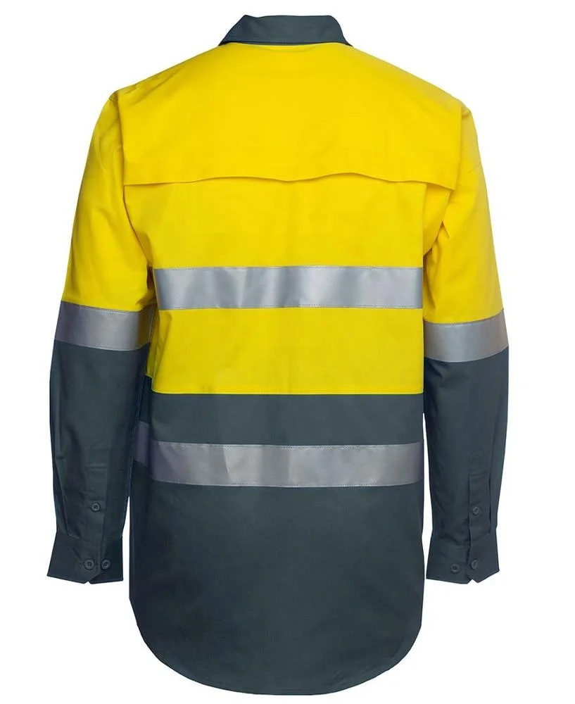 HIVIS 3 WAY COOL-BREEZE COTTON SHIRT WITH high reflective tape LONG SLEEVE safety shirt