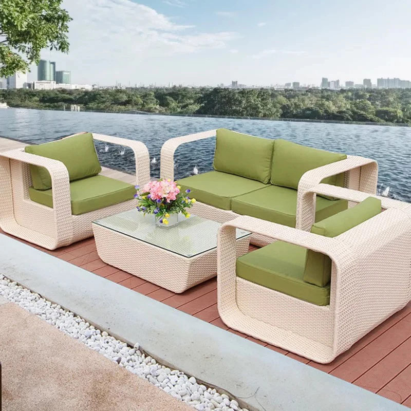 Modern PE wicker outdoor sofa garden sofa rattan garden sofa