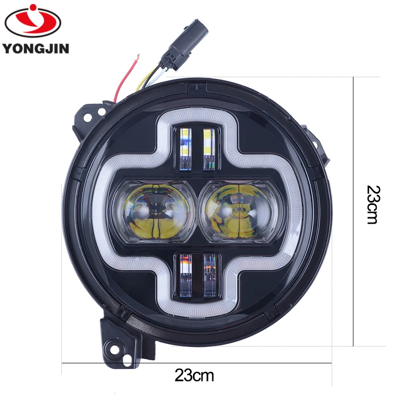 Led Headlight with halo ring for Jeep Wrangler JL