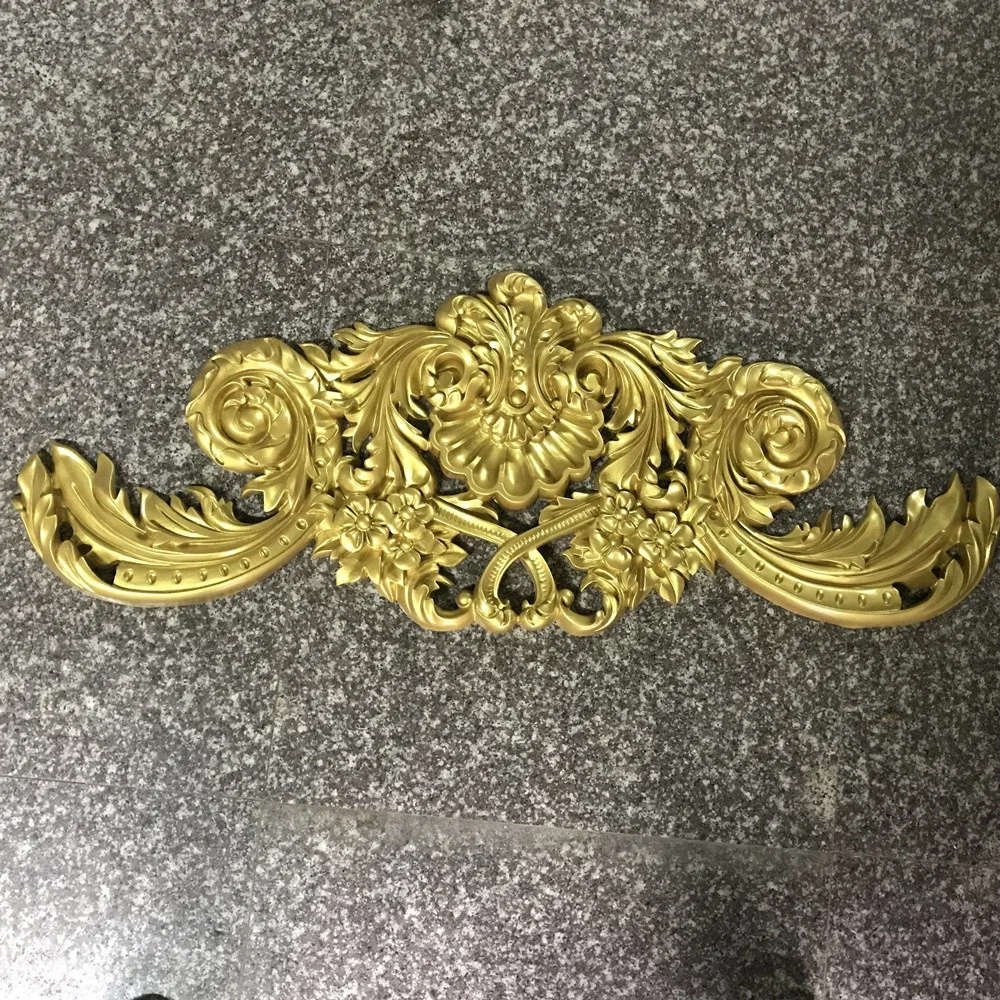 Wholesale home decoration polyurethane home decor product PU accessories decoration gold colour veneer accessories
