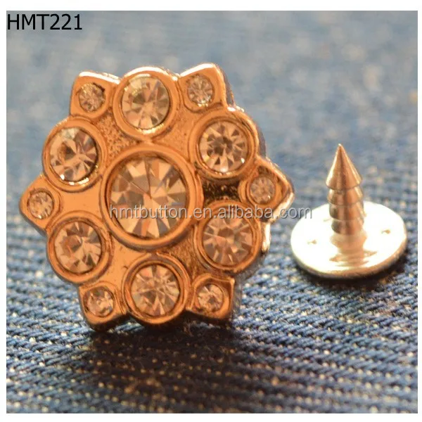 crystal diamond fashion metal jeans button