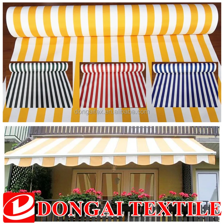 Пряжа окрашенная ткань Оксфорд полосатый Навес ткань для навесов