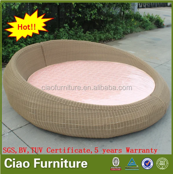 Bedroom Wicker Furniture Sofa Bed Rattan KD Big Round Bed