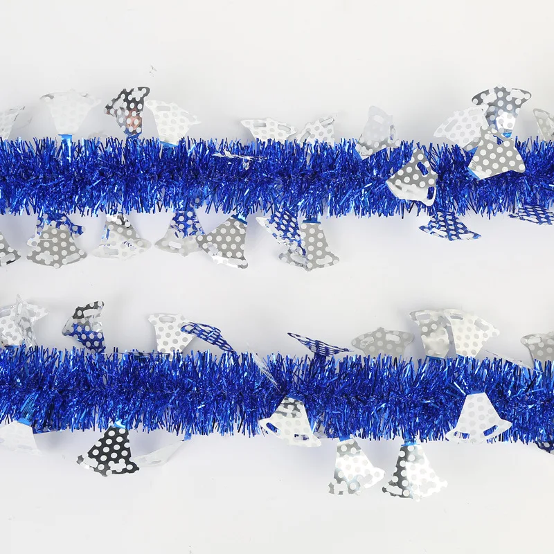 Металлическая Серебристая ПВХ Рождественская мишура, звезда мишура, проводные гирлянды