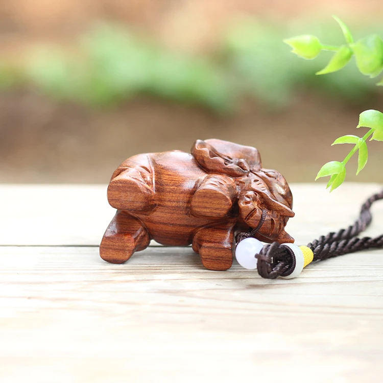 
2019 New Creative Handiwork Article Fine Carved Vivid Wood Elephant Handicraft 