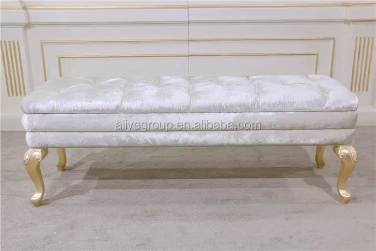  AMF0456 #-роскошная мебель для спальни позолоченная кровать скамейка с шкафом хранения одежды