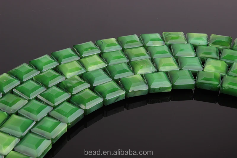 wholesale cube emerald cabochon glass round 25mm bead in stock
