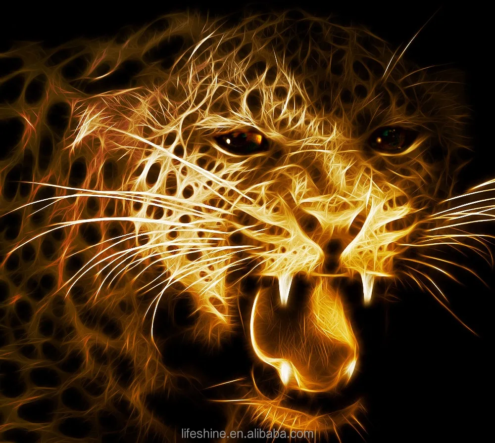 Russian-European DIY Full drill diamond painting bright Gold Leopards handicraft crystal diamond painting