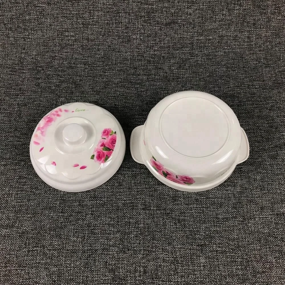 Melamine round plastic bowl with lid