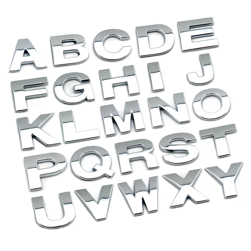 25mm high 3d custom metal logo emblem badges metal letters for car emblem marker