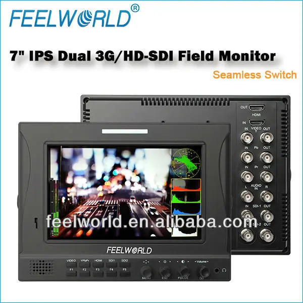 7 дюймов IPS жк-экран , работающий от аккумулятор hd sdi поле монитор