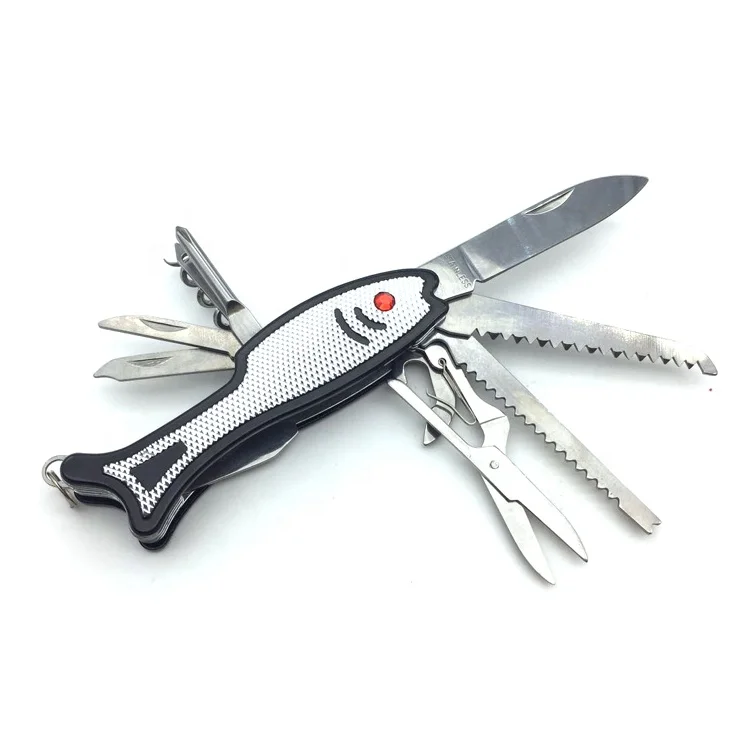 Funny fish shaped pocket knife camping multi tool knife