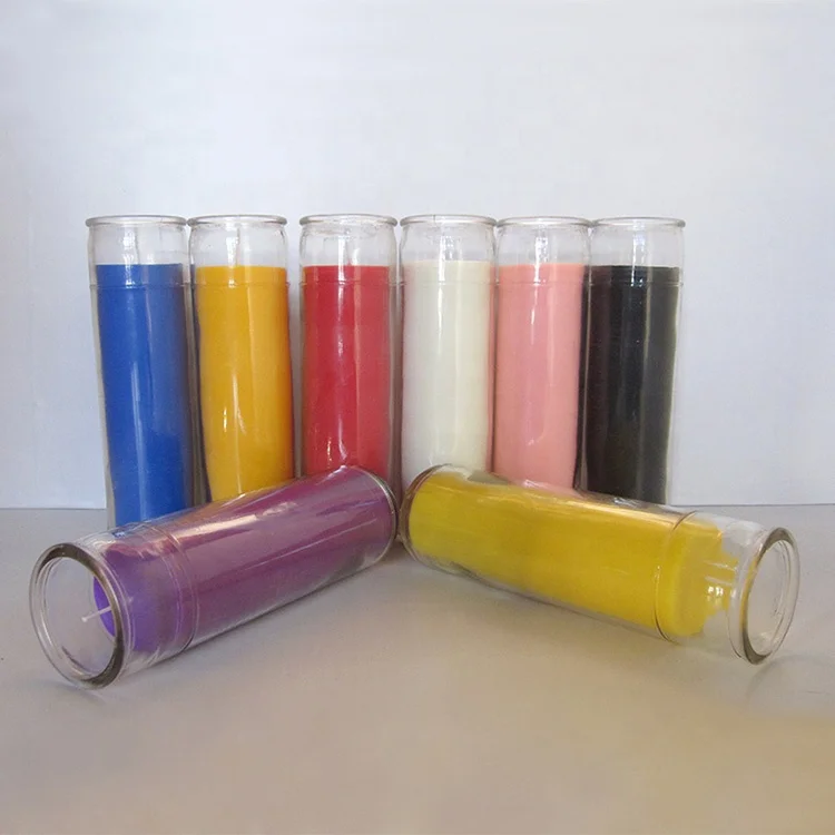 Customized Logo 7Days White Color Glass Assorted Religious Candle