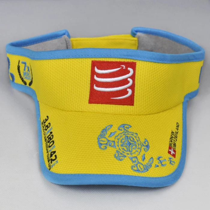 Free sample customize embroidery logo lightweight quick dry running visor