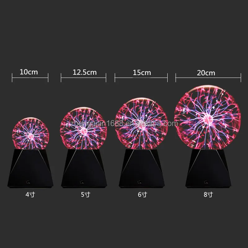 3 4 5 6 8 inch USB Plasma Ball, Magic Ball, led light magic spinning ball