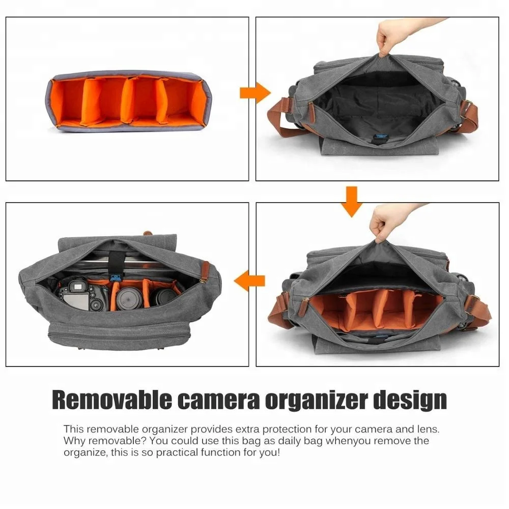 Холщовая Сумка через плечо для SLR/DSLR, деловой портфель-трансформер, сумка-мессенджер для камеры