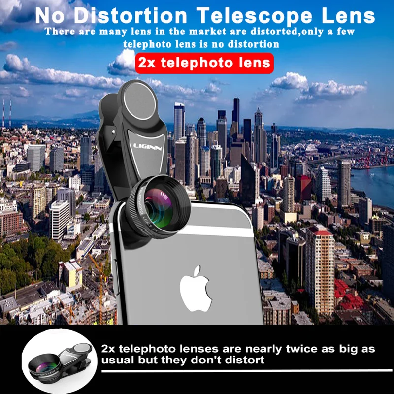 Профессиональный объектив LIGINN для камеры 2x телефото зум-объектив 70 мм Объективы для мобильного телефона для iphone 6s