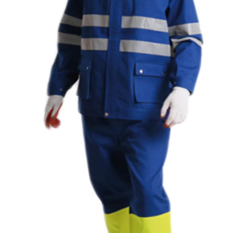 Flame Retardant Suits 5 CM reflective strip reflective safety workwear uniforms Split Working Overalls for Men